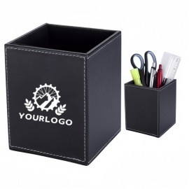 Promotional Water Ristantent PU Leather Square Pen Holder Organizer MOQ 100PCS