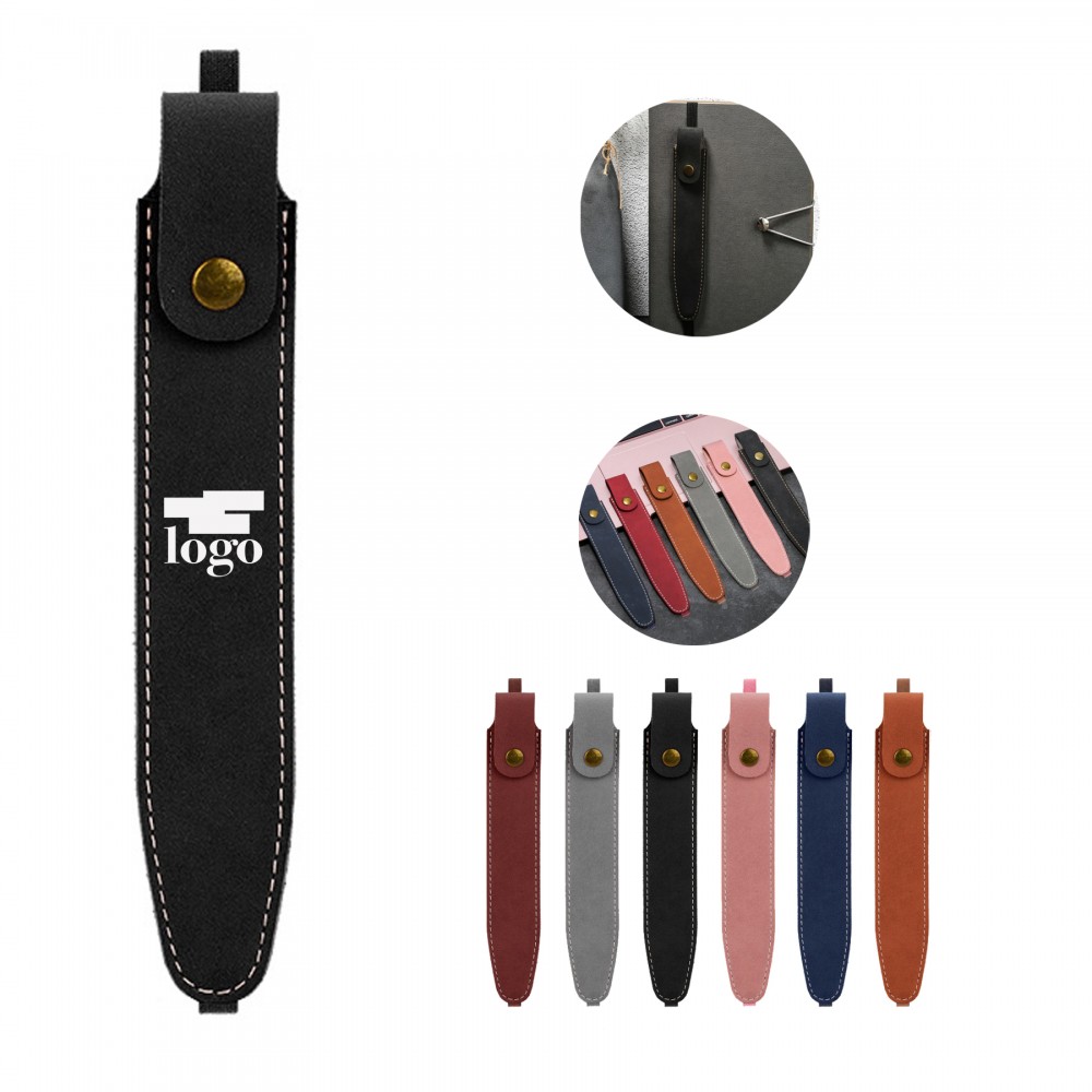 Notebook Elastic Belt PU Leather Single Storage Pen Bag with Logo