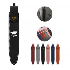 Notebook Elastic Belt PU Leather Single Storage Pen Bag with Logo