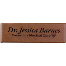 Custom Engraved Dark Brown Faux Leather Double Pen Case 6 1/2" x 2"