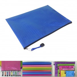 Custom Blue Zippered Documents Pouch Bag