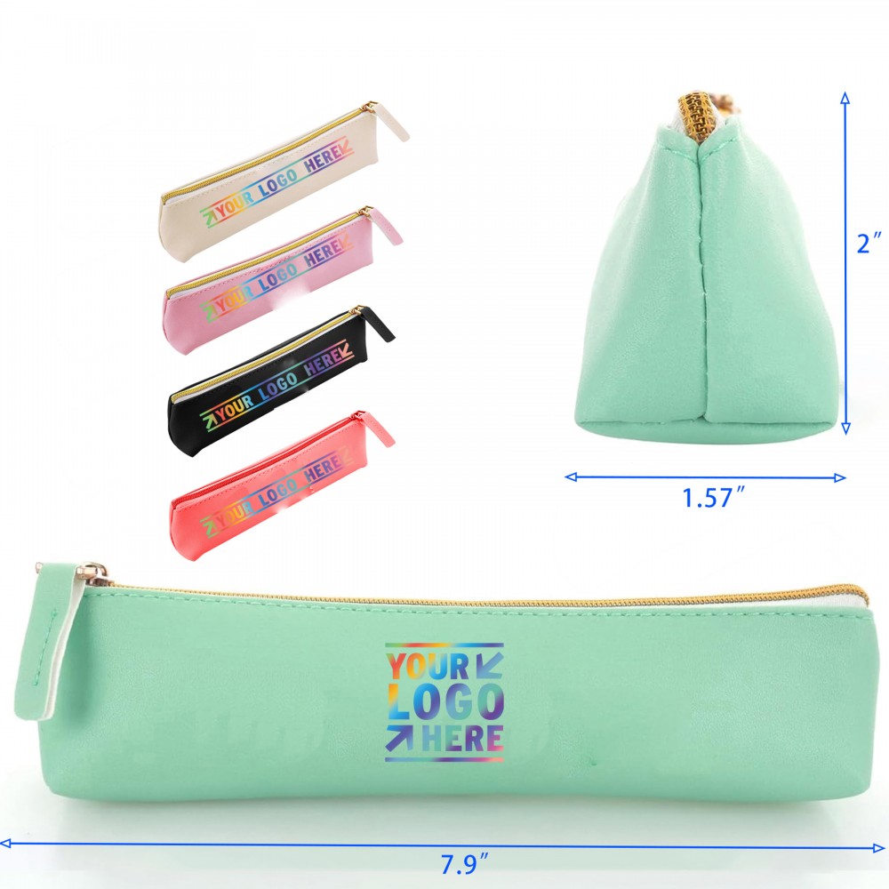 Personalized Leather Pen Pencil Zipper Case