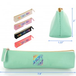 Personalized Leather Pen Pencil Zipper Case