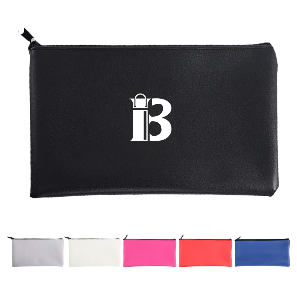 Custom PU Leather Pencil Case Storage Bag