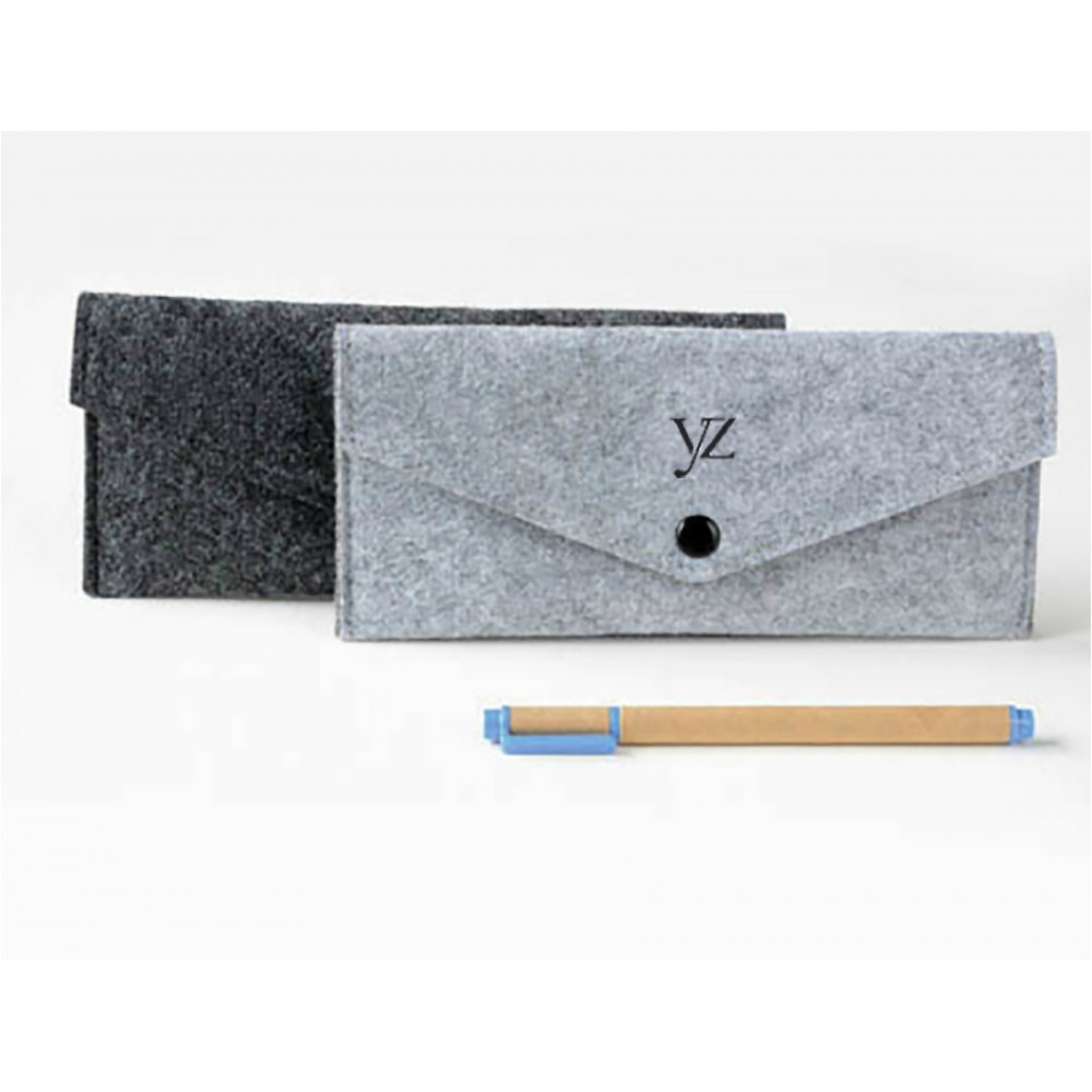 Promotional Non Woven Felt Pencil Case With Button Promotional Non Woven Felt Pencil Case With Button
