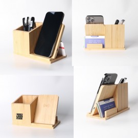 Customized Bamboo Pen Card Holder Wireless Charger