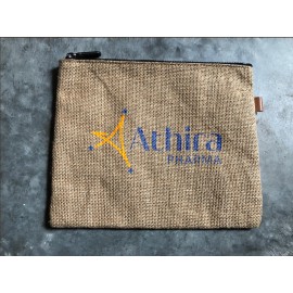 Burlap Accessories Pouch with Logo  Burlap Accessories Pouch with Logo