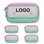 Customized Large Capacity Color Block Pencil Case