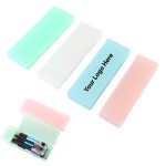 Promotional Transparent Frosted Pencil Case with Hinged Lid