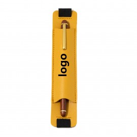 Vintage Simulated Leather Pen Case with Logo