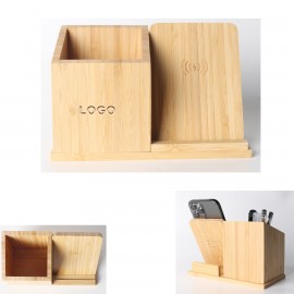 2-in-1 Pen Holder with Wireless Charger with Logo