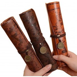 Retro Pirate Leather Pencil Holder Case with Logo  Retro Pirate Leather Pencil Holder Case with Logo