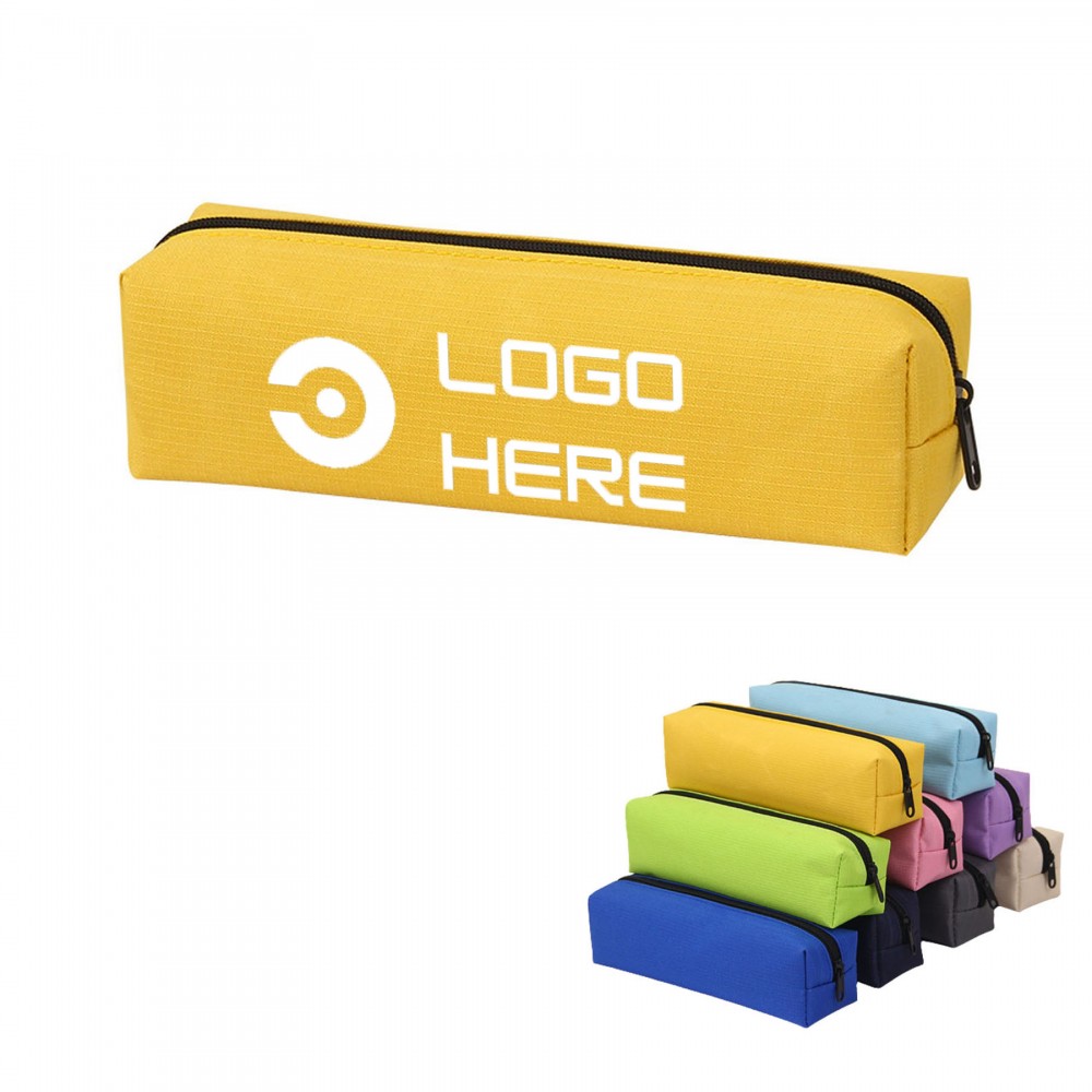 Minimalist Solid Color Pencil Case with Logo