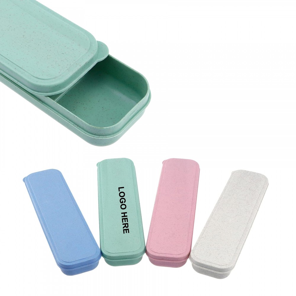 Portable Travel Tableware Storage Box Case / Pencil box with Logo Portable Travel Tableware Storage Box Case / Pencil box with Logo