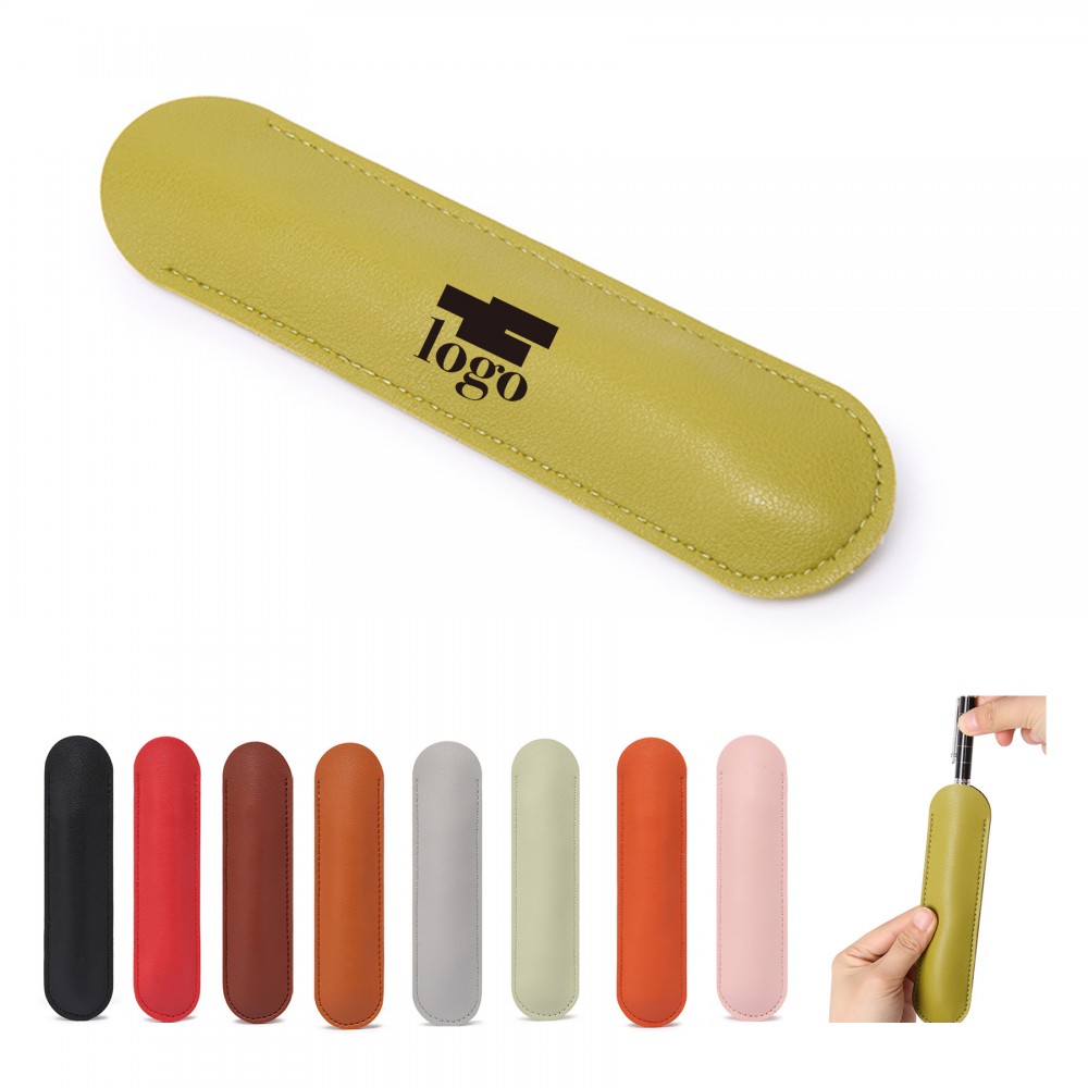 Minimalist Student Leather Stationery Pencil Case with Logo