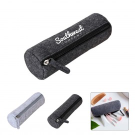 Felt Zippered Pencil Case with Logo