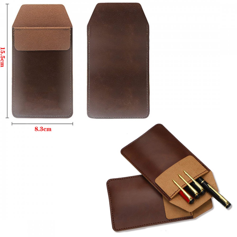Logo Branded PU Leather Pen Sleeve Case Logo Branded PU Leather Pen Sleeve Case