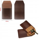 Logo Branded PU Leather Pen Sleeve Case