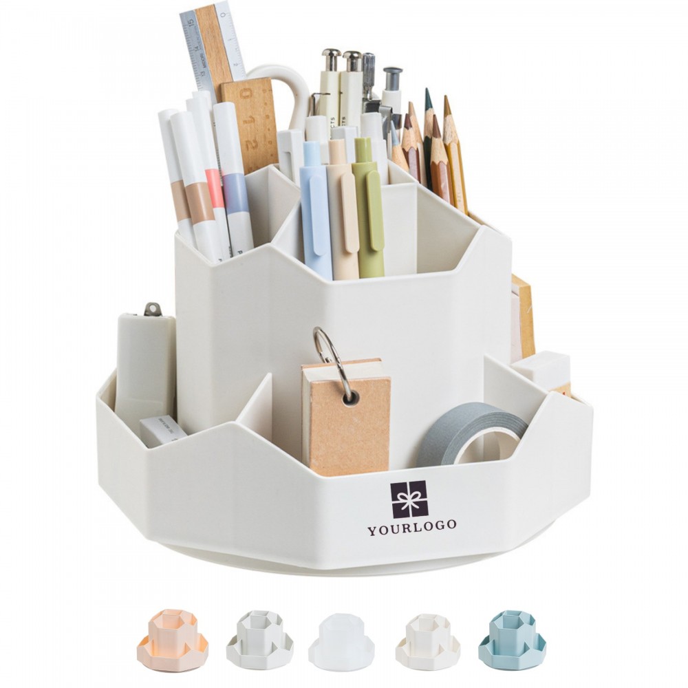360 Degree Rotating Desk Organizer Pen Holder with Logo 360 Degree Rotating Desk Organizer Pen Holder with Logo
