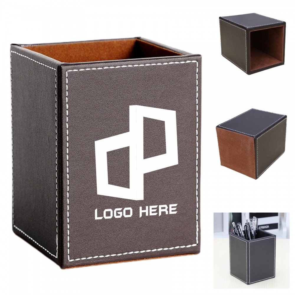 Pu Leather Pens Pencils Holder with Logo
