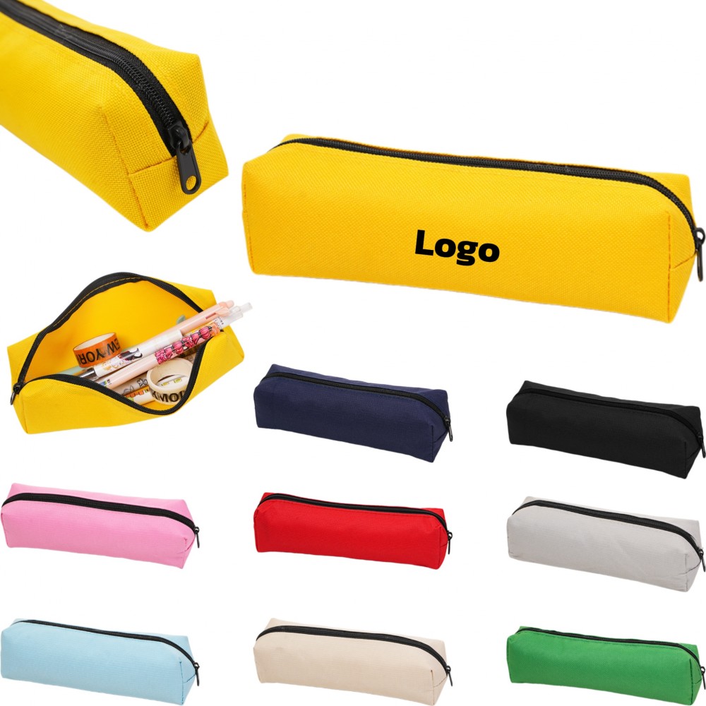 Solid Color Oxford Cloth Pencil Case with Logo