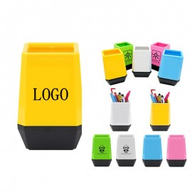 Personalized Two-Tone Plastic Pen Holder