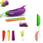Silicone Fruit and Vegetable Shaped Pencil Case with Logo