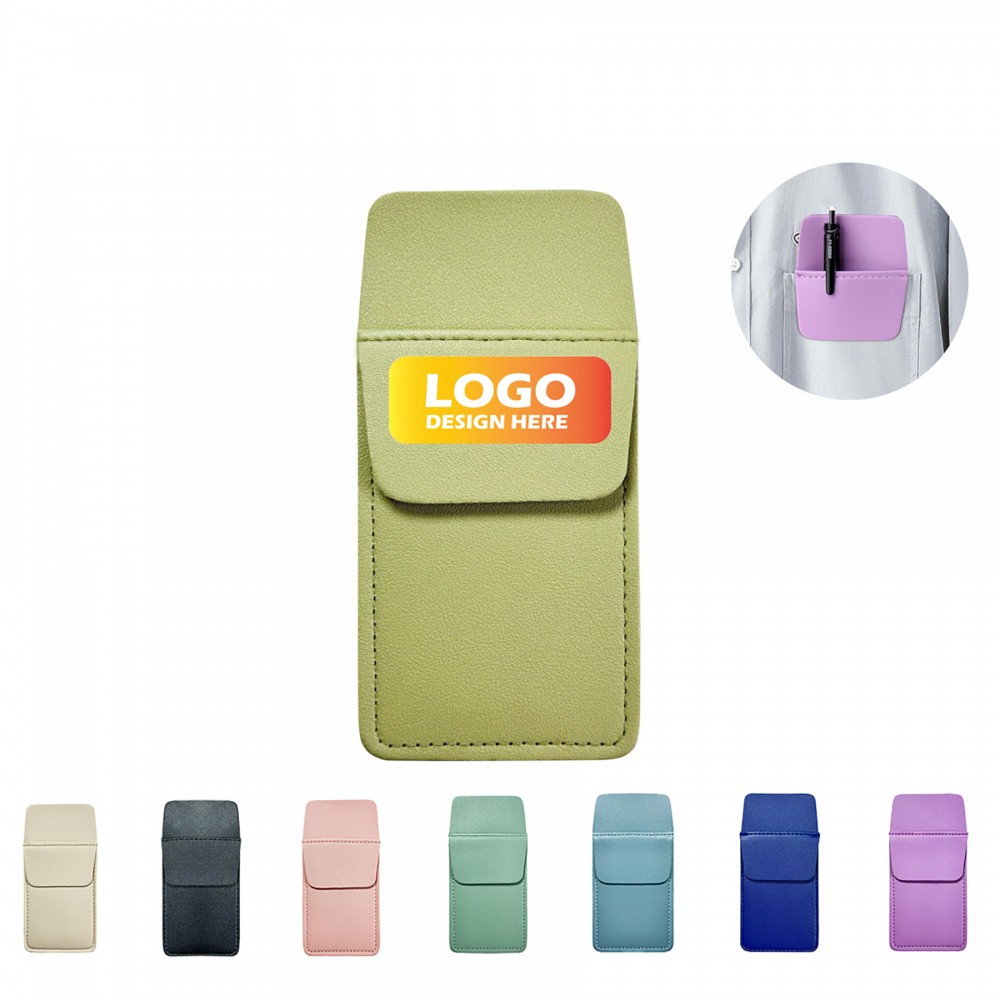 Leather Pocket Protector Pen Holder with Logo