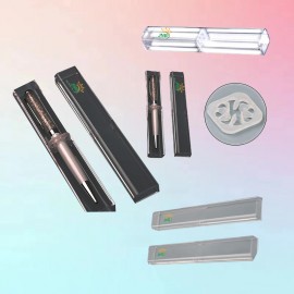 Promotional Translucent Crystal Fountain Pen Case With Clip Closure