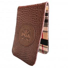 Crocodile Pattern Leather Scorecard Holder (Made in Pakistan - no tariff penalty) with Logo