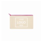 Canvas Zippered Pencil Case with Logo