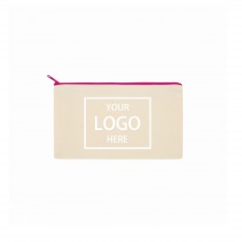 Canvas Zippered Pencil Case with Logo