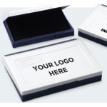 Logo Branded Shiny Stamp Pad w/ Hinged Lid - Size 1