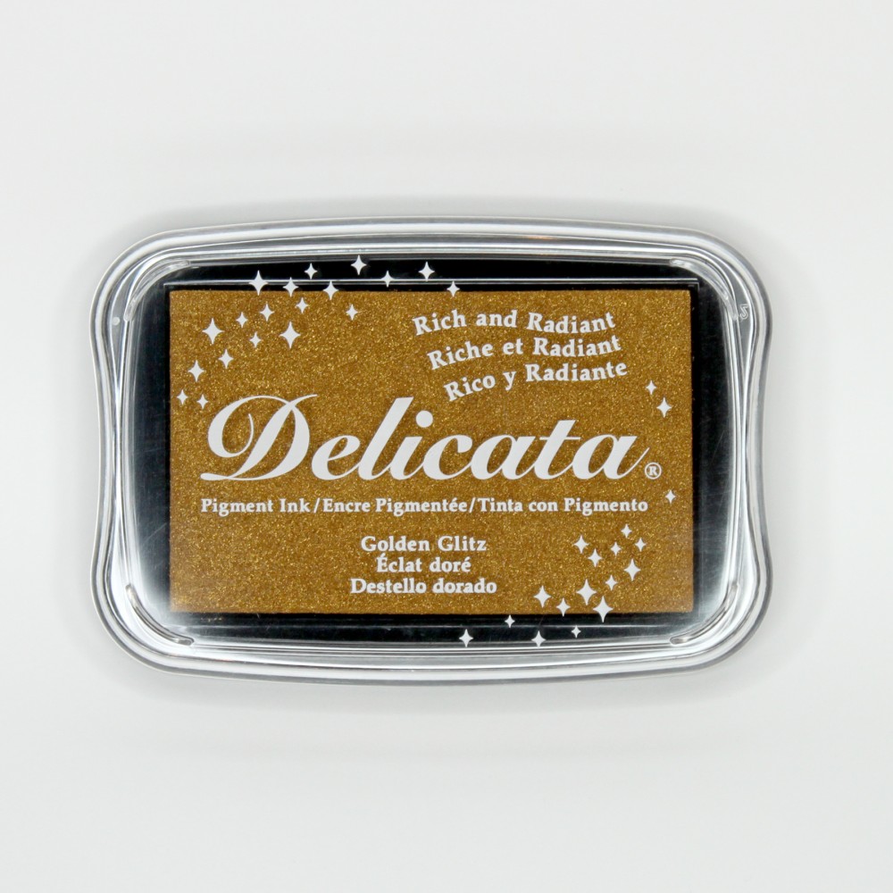 Delicata Gold Metallic Archival Ink Stamp Pad (2.625" x 3.75") with Logo