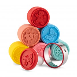 6 Pieces Cookie Stamps for Baking Christmas with Logo