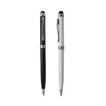 Classic twist-action metal ballpen with stylus with Logo
