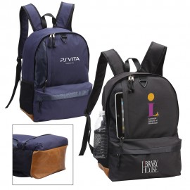 Backpack w/Faux Leather Bottom with Logo