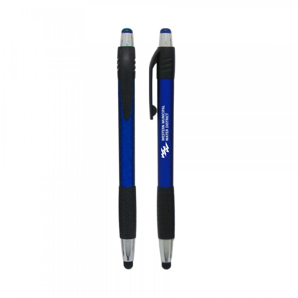 Click Action Plastic Ballpoint Stylus Pen(close out ) with Logo