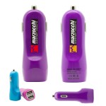Turbo USB Car Chargers-Purple with Logo