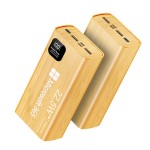 Logo Branded 10000 mAh Power Bank , Portable Charger Bamboon Wooden Grain Power Pack For iPhone Android