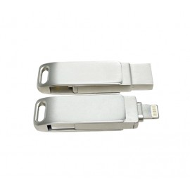 1 GB 2-In-1 Swivel USB Flash Drive 3.0 For Iphone with Logo