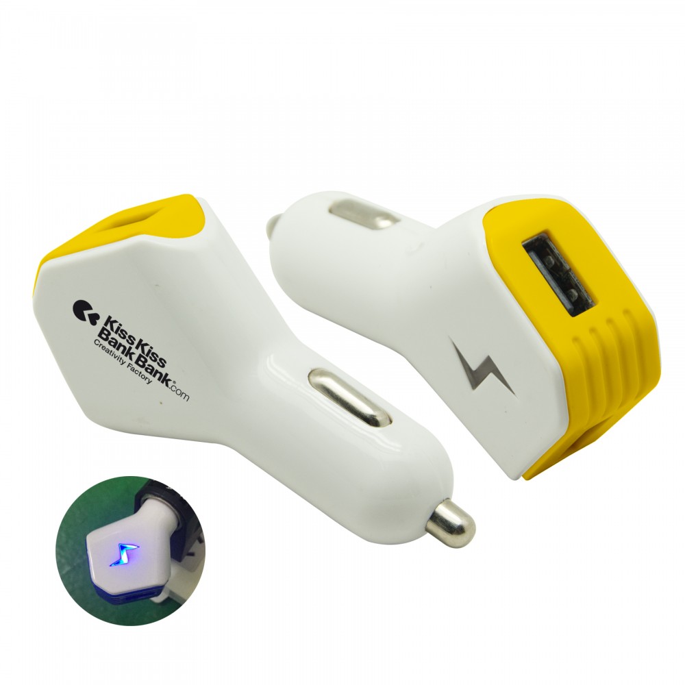 Personalized Thunder Car Charger - Yellow