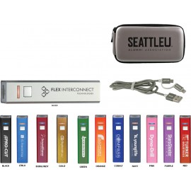 2600mAh Power Bank w/ Grey Travel Zip Case & Duo MFI Cord with Logo  2600mAh Power Bank w/ Grey Travel Zip Case & Duo MFI Cord with Logo