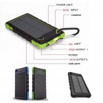 10000 mAh Solar Dual Port Water Resistant Power Bank with Logo