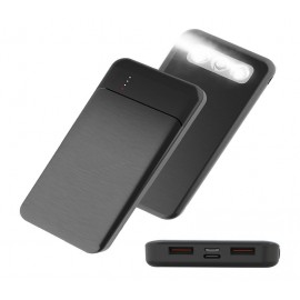 Custom Portable Power Bank with Flashlight - 10000 mAh