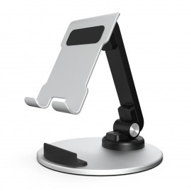 Logo Branded Round Base 360 Rotation Aluminum Alloy Desktop Phone Stand Laptop Stand  Logo Branded Round Base 360 Rotation Aluminum Alloy Desktop Phone Stand Laptop Stand