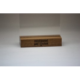 3" x 9" Hardwood Block - Holds everything from cell phones to calendars with Logo