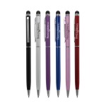 Twist-Action Metal Ballpoint Pen with Stylus with Logo