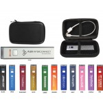 Personalized 2600 mAh Power Bank with Black Zipper Travel Case