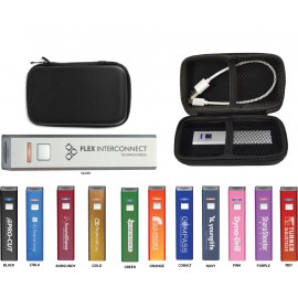 Personalized 2600 mAh Power Bank with Black Zipper Travel Case